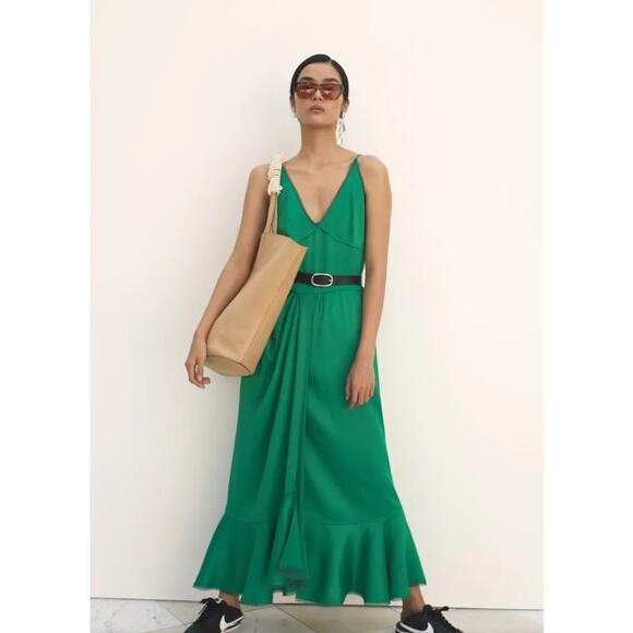 Derek Lam 10 Crosby Green Satin Dress